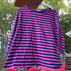 3/4 sleeve striped shirt 2X